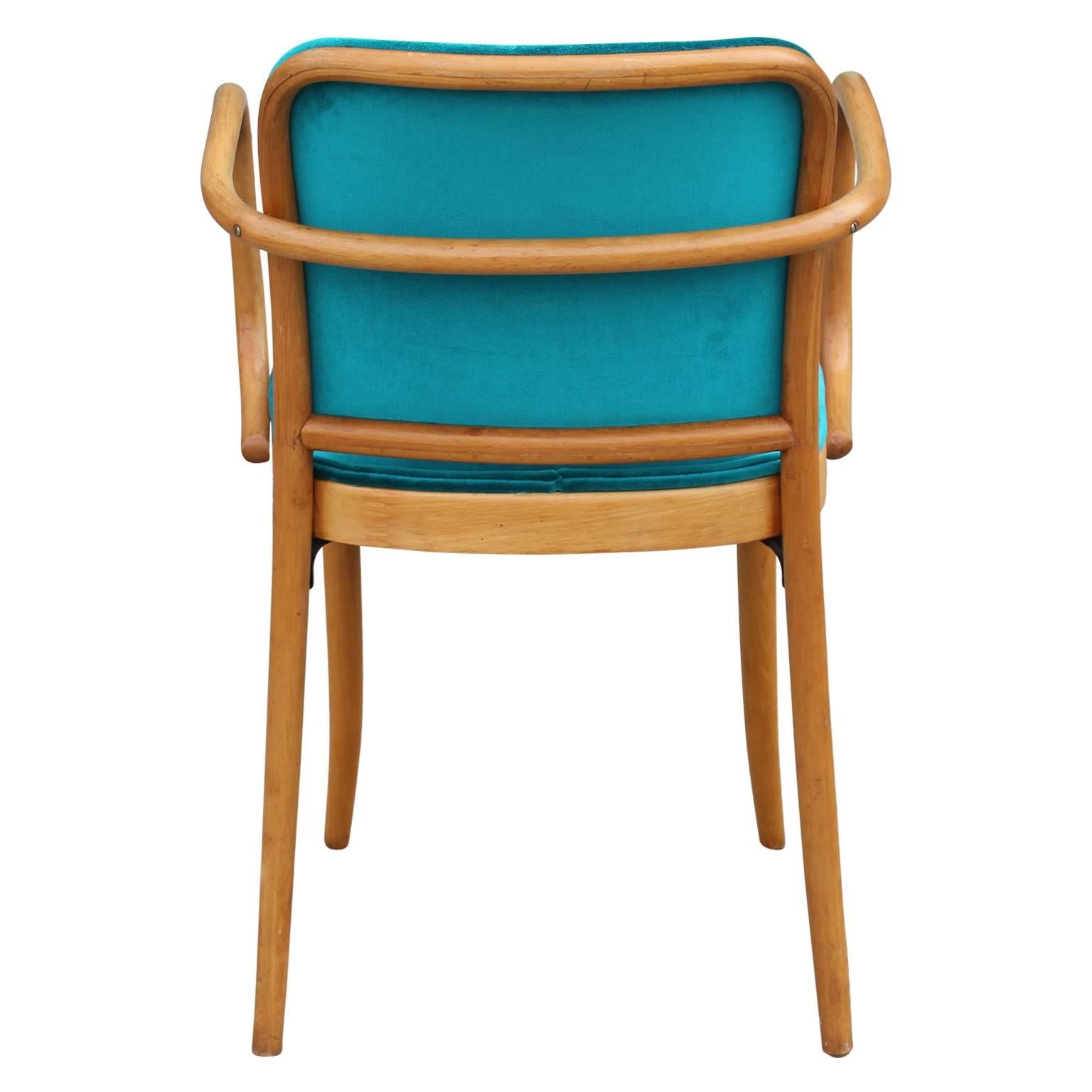 Modern Josef Hoffmann Thonet No 811 Turquoise Velvet Dining Chair 5
