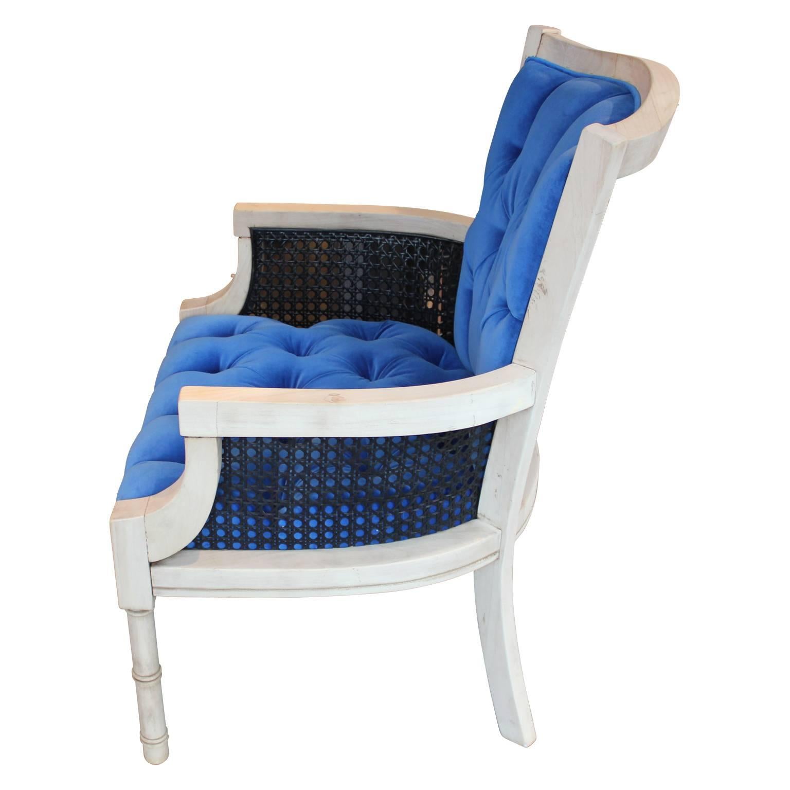 velvet cane chair