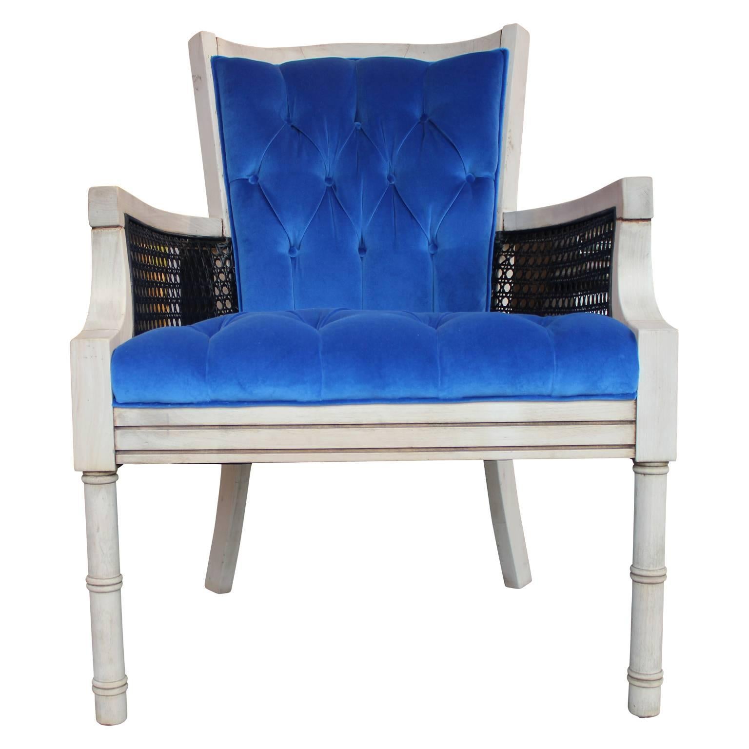 blue cane chair