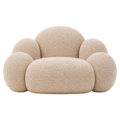 Sillón escultural «Los Ángeles» en tweed color marfil, de Alexandre Ligios