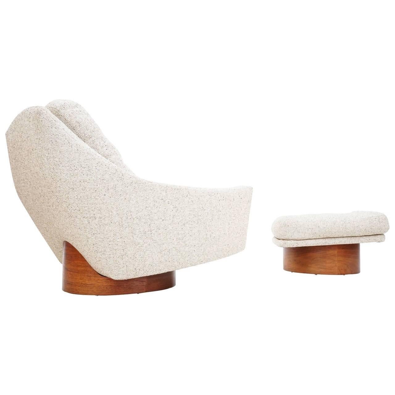 Oversized Floating Lounge Chair and Ottoman by Loft Thirteen For Sale