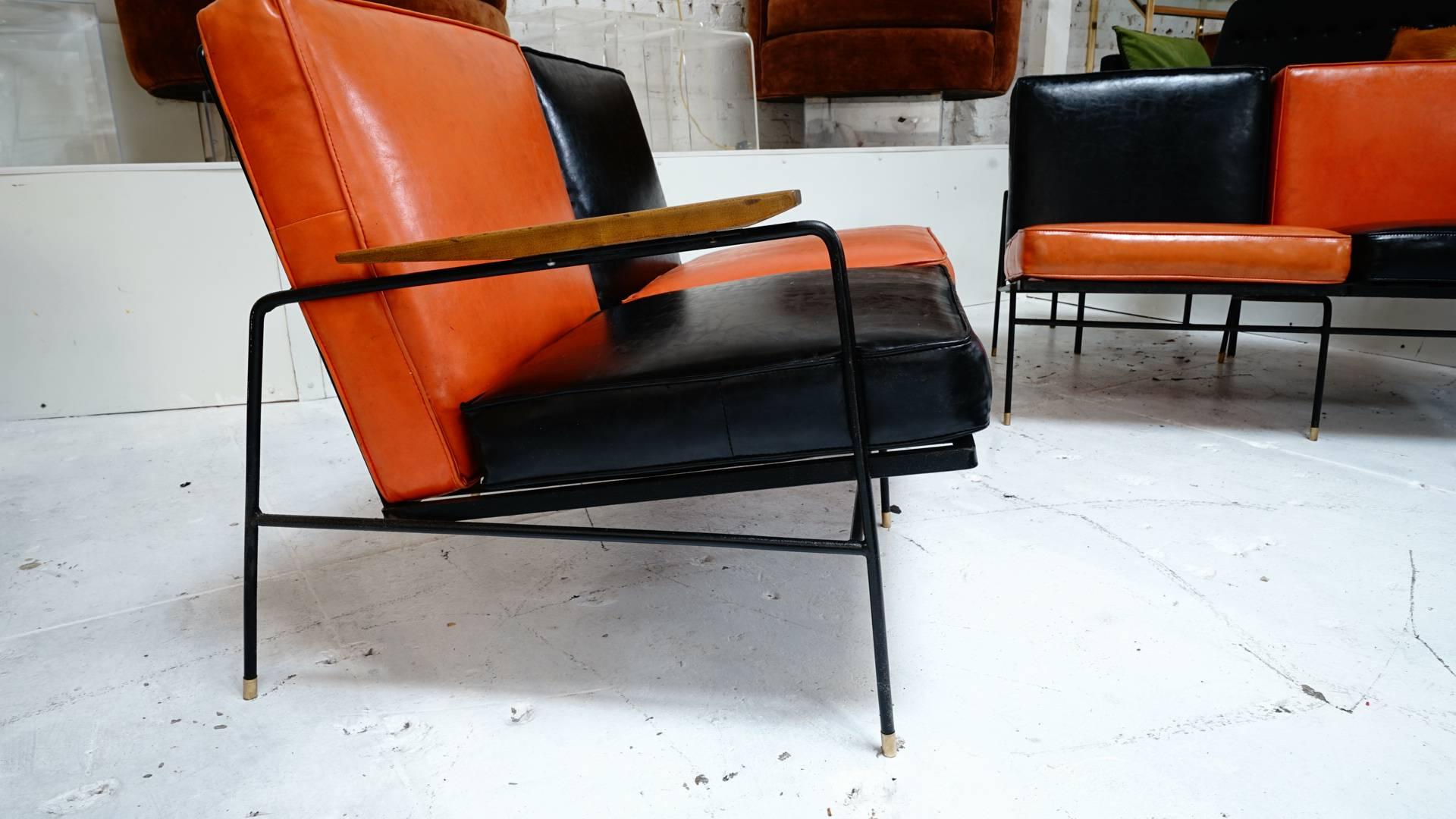 20th Century Rare Salterini 1950s Outdoor/Indoor Iron Sofa Set For Sale