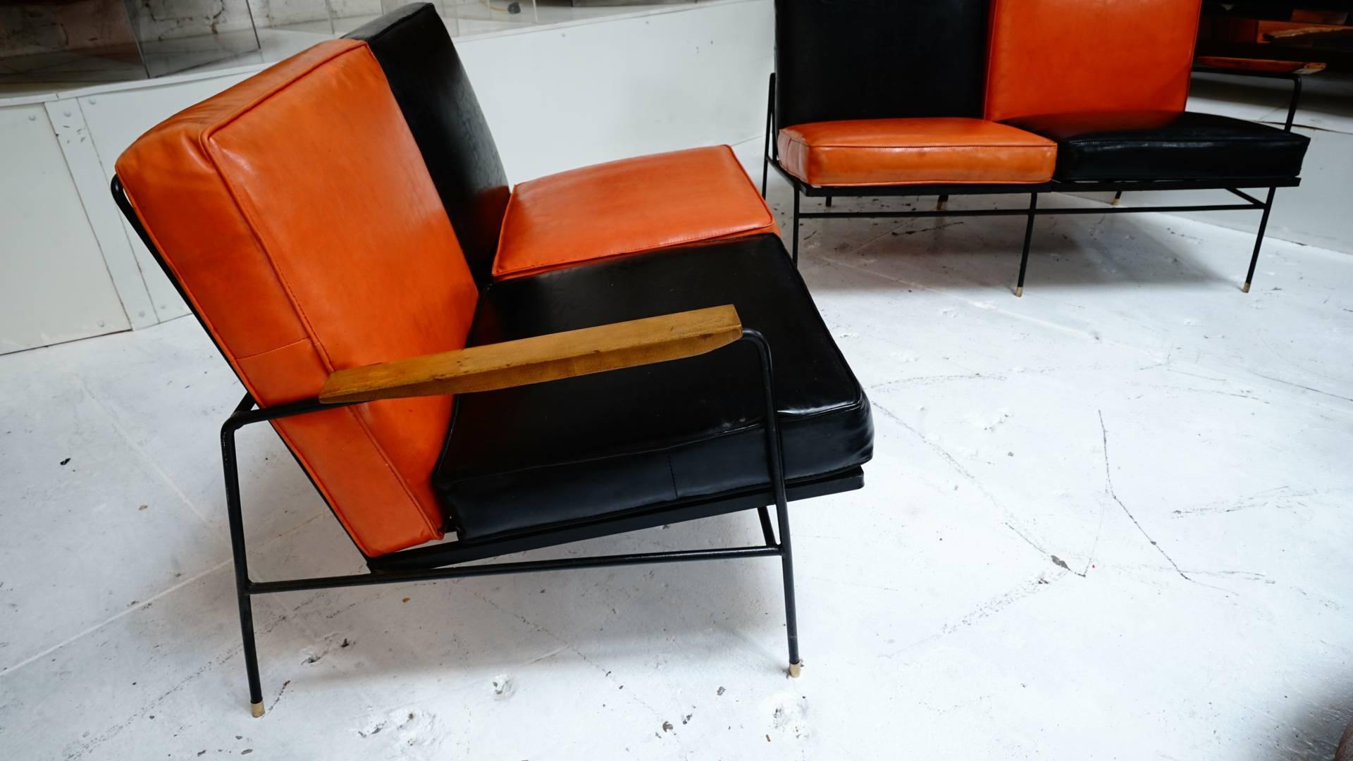 Rare Salterini 1950s Outdoor/Indoor Iron Sofa Set For Sale 1