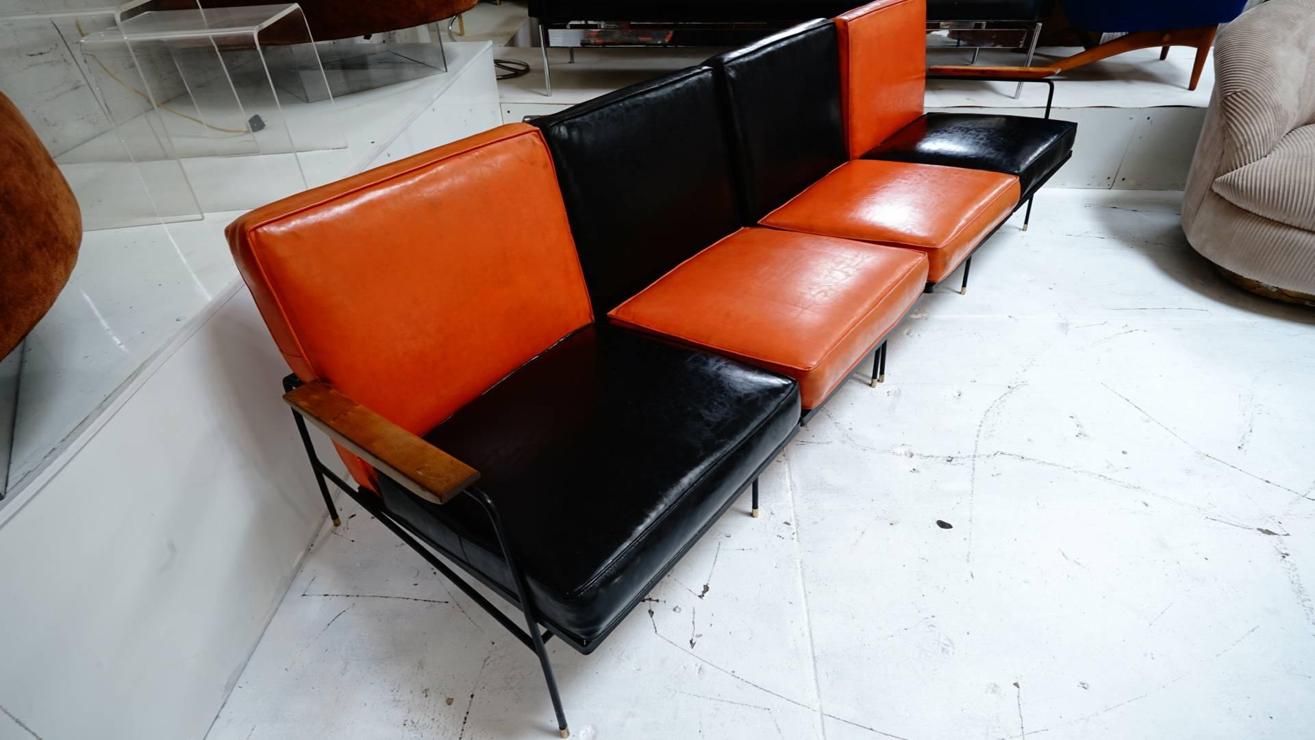 Rare Salterini 1950s Outdoor/Indoor Iron Sofa Set For Sale 2