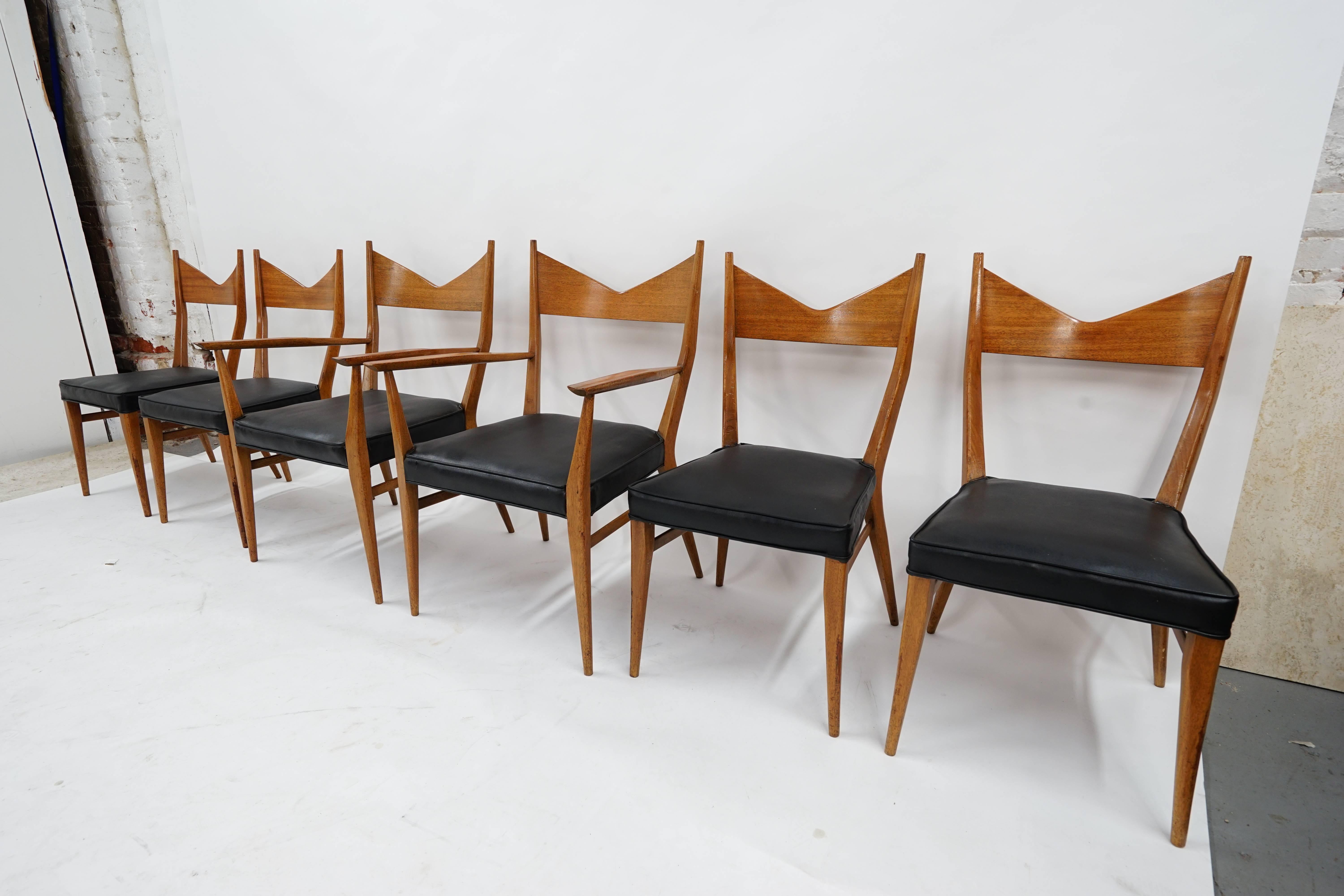 Six Paul Mccobb Dining Chairs for Directional 1953 In Excellent Condition In Los Angeles, CA
