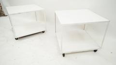 George Nelson White on White Rolling Cart Tables from 1953