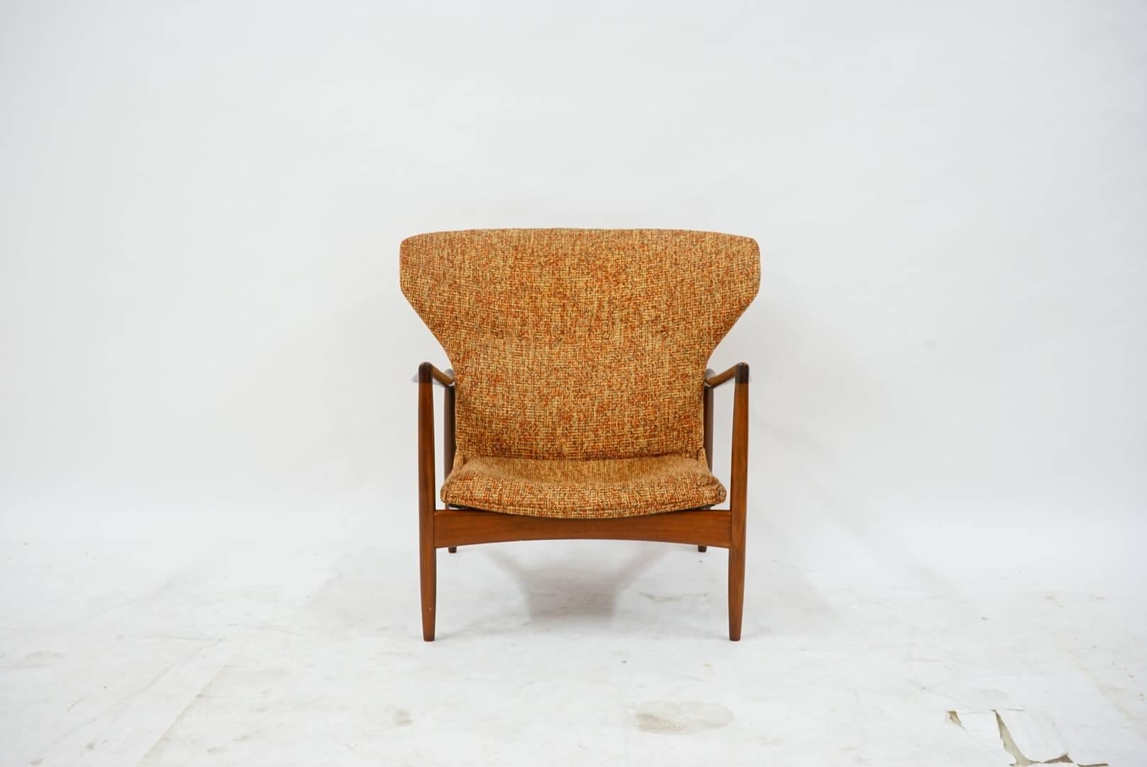 20th Century Rare Danish Modern Wingback Lounge Chair by Ib Kofod-Larsen
