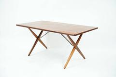 Rare Hans Wegner Oak Cross Leg Dining Table or Desk
