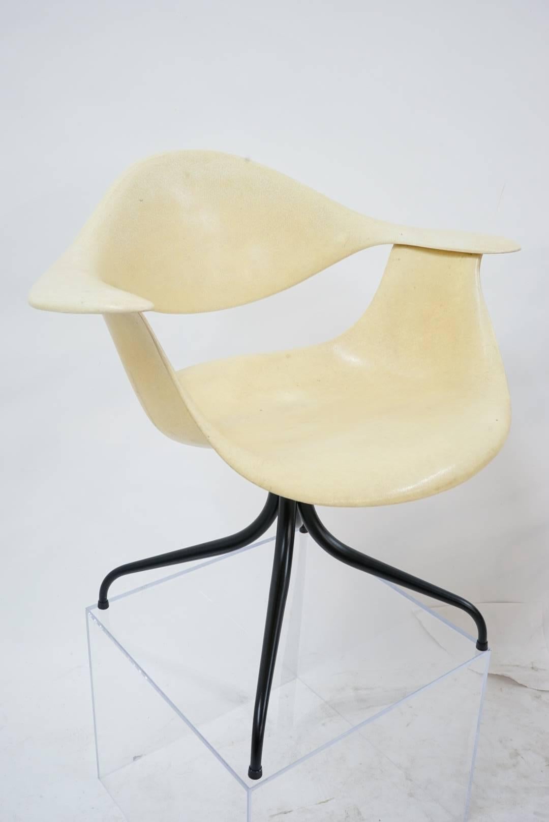 Rare Limited Edition DAF Swag Leg Dining Chairs by George Nelson, 1958 In Excellent Condition In Los Angeles, CA