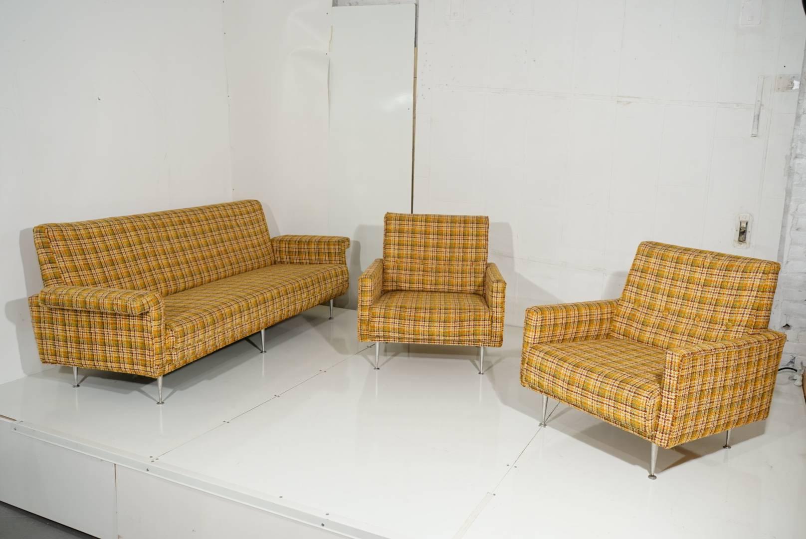 Mid-Century Modern Extremely Rare George Nelson Thin Edge Lounge Chairs, 1954 For Sale