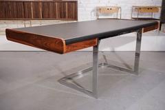Custom Rosewood and Leather Executive Desk by Loft Thirteen