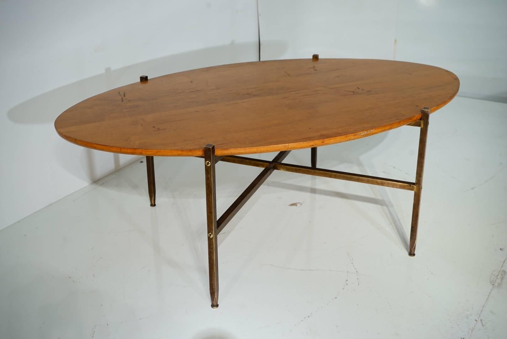 Extremely Rare Milo Baughman Brass and Mable Coffee Table  In Excellent Condition In Los Angeles, CA