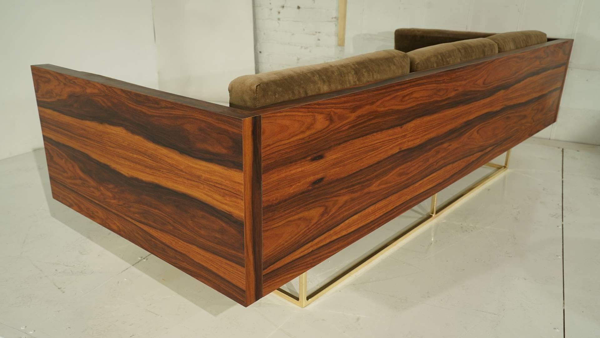 Mid-Century Modern California Modern Rosewood Case Sofa by Loft Thirteen For Sale