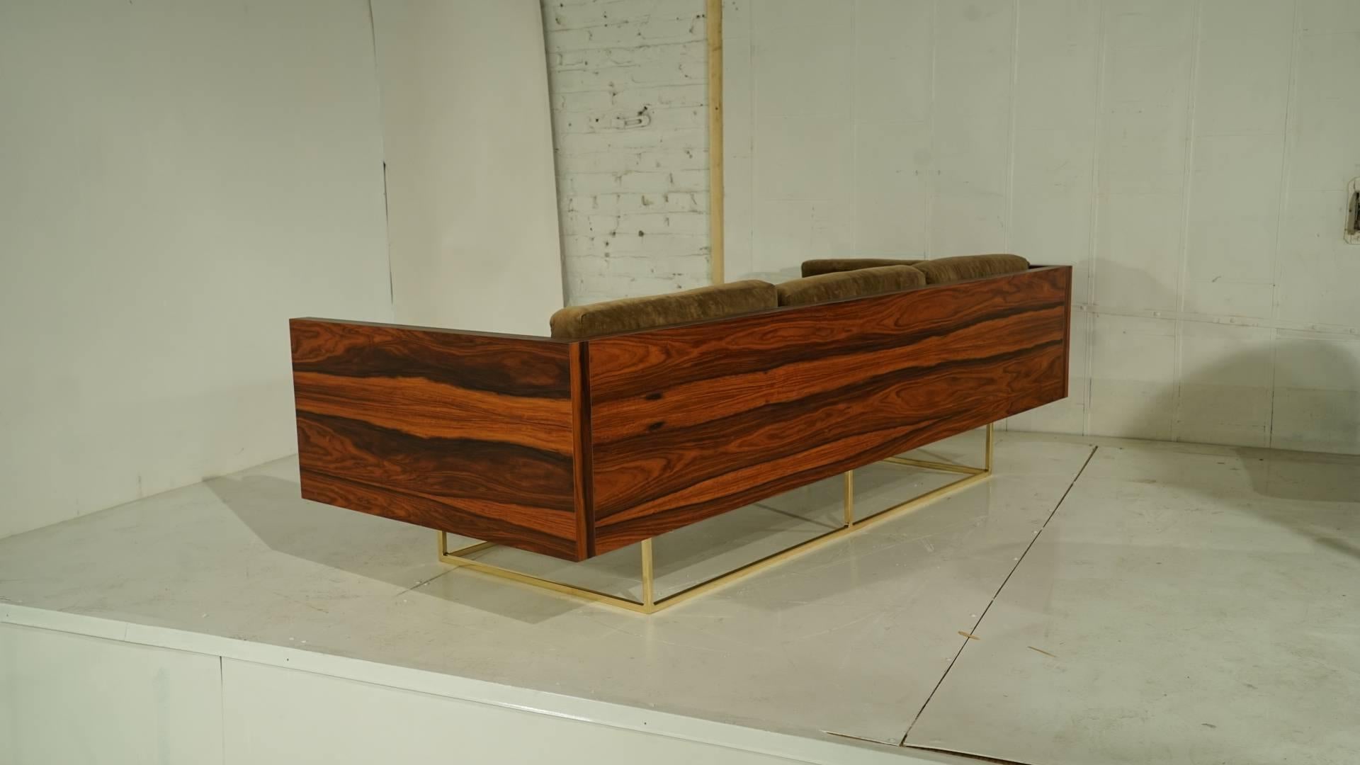 American California Modern Rosewood Case Sofa by Loft Thirteen For Sale