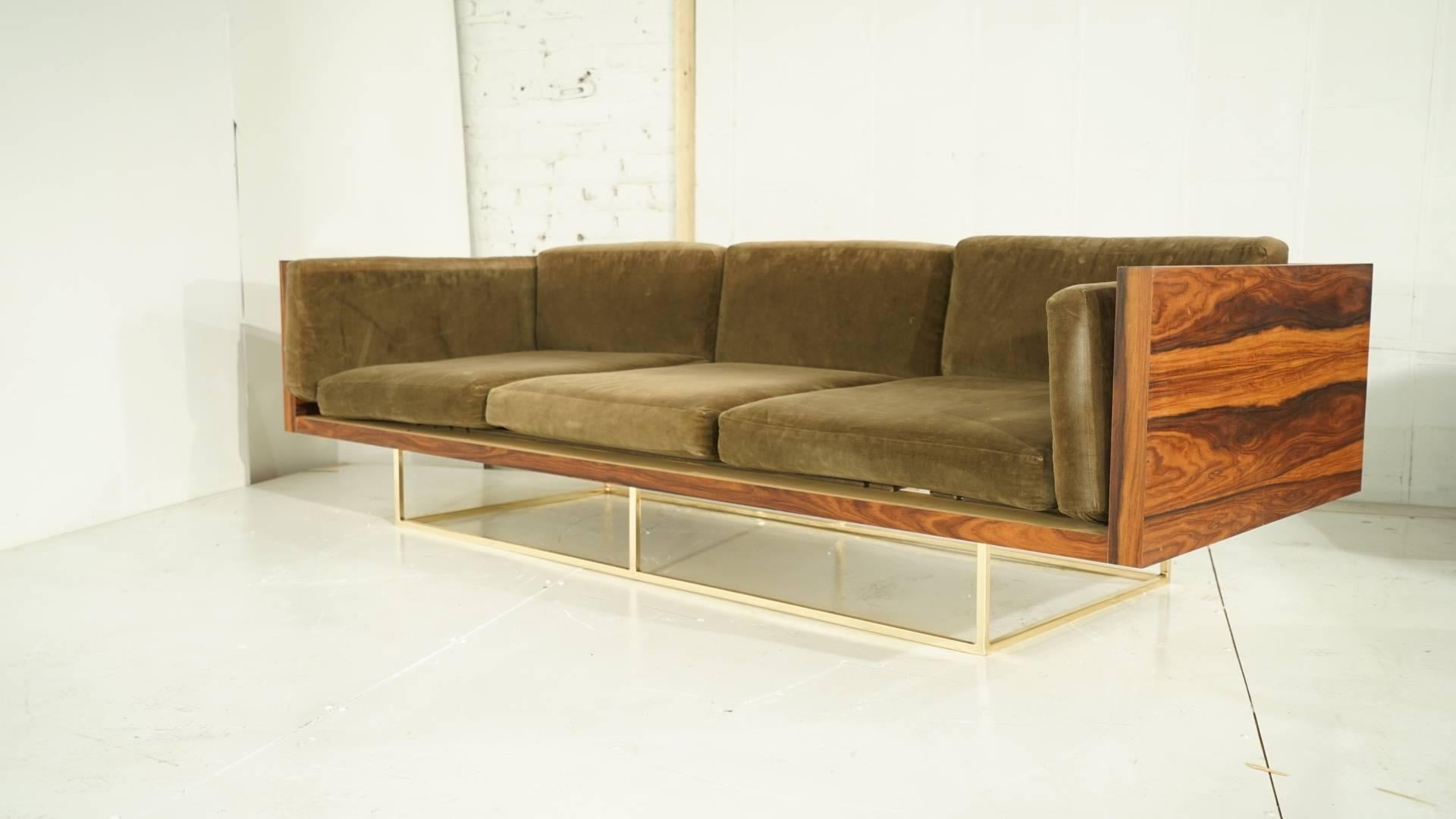 California Modern Rosewood Case Sofa by Loft Thirteen In Excellent Condition For Sale In Los Angeles, CA