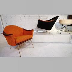 California Modern Brass Lounge Chairs by Loft Thirteen