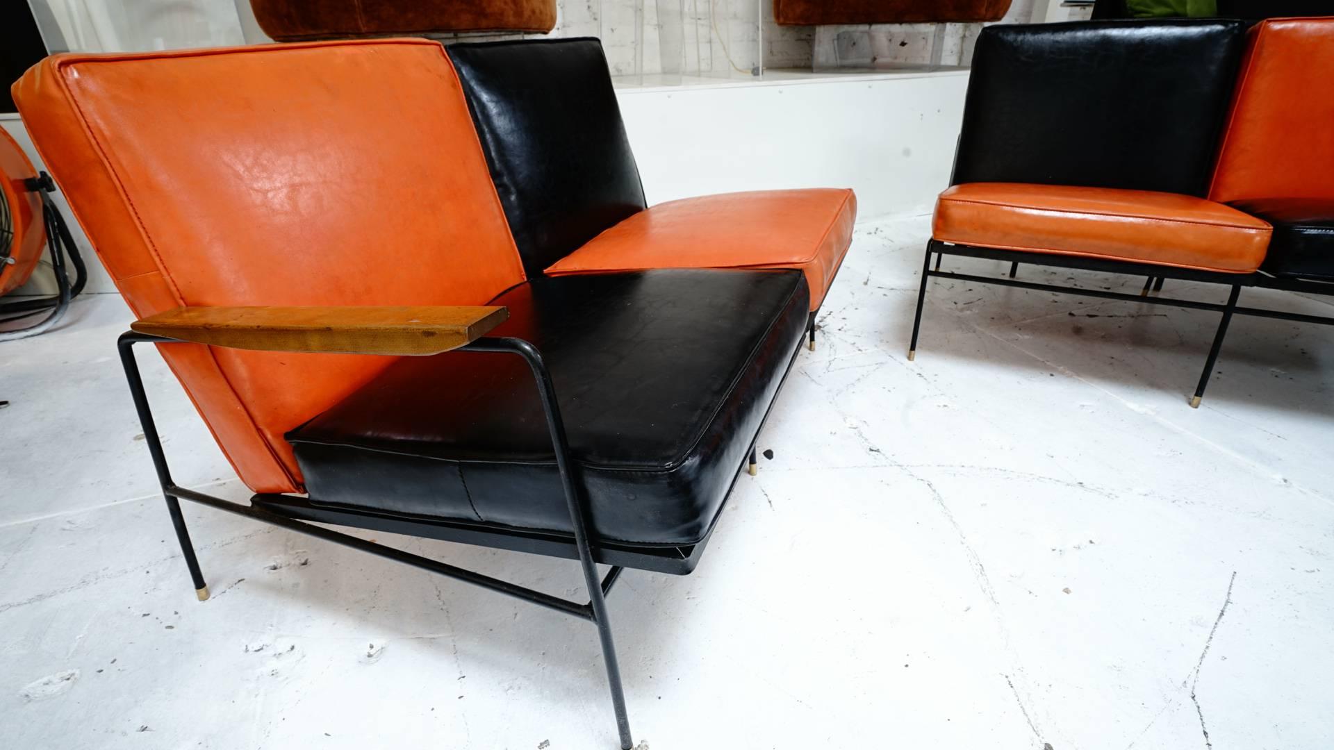 Rare Salterini 1950s Outdoor/Indoor Iron Sofa Set For Sale 4