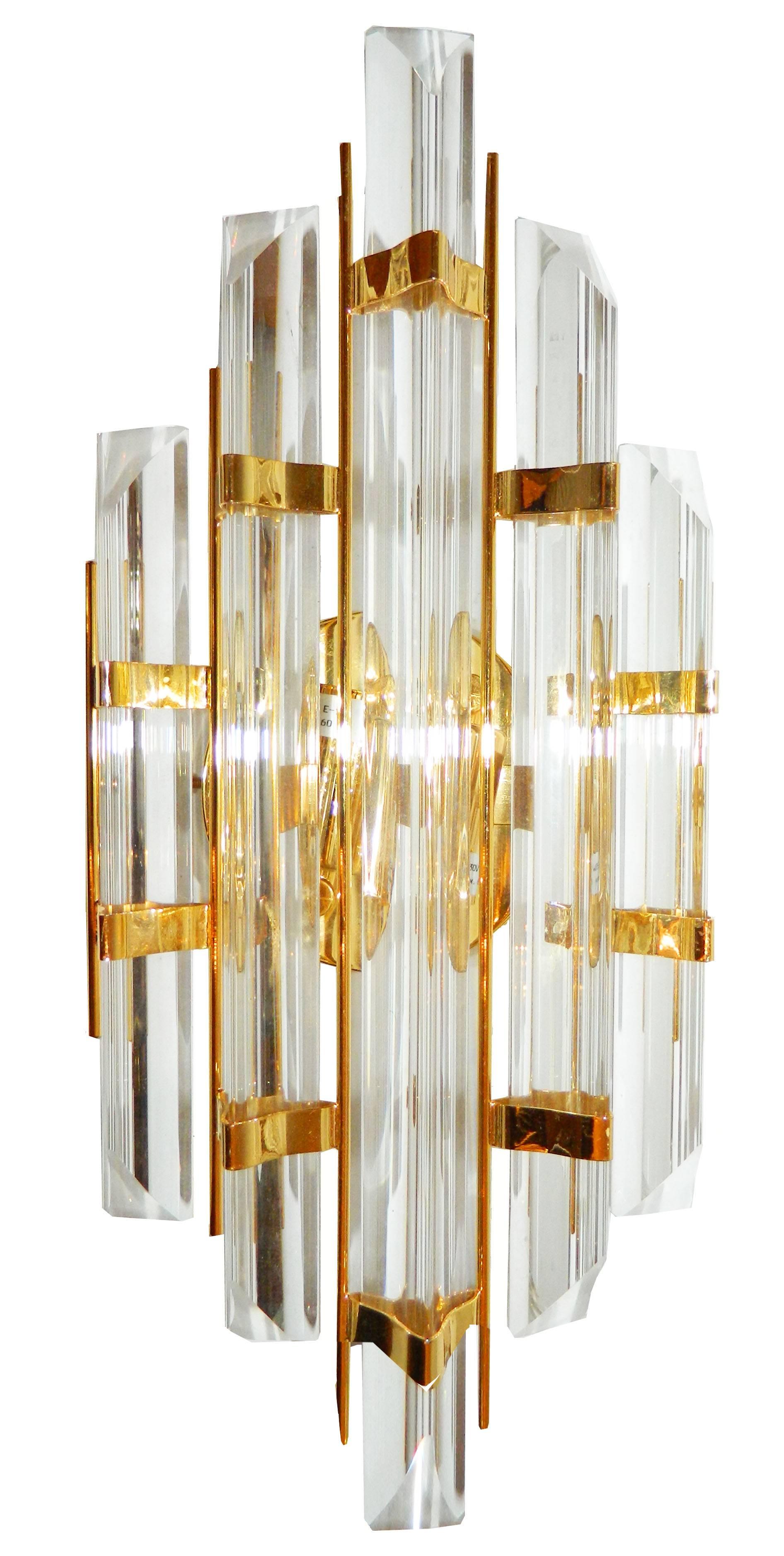 Mid-Century Modern Two Pairs of Murano Glass Sconces, Attributed to Venini, Priced by Pair