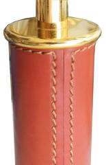 Pair of Maison Lancel Stitch Leather Lamps
