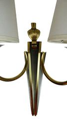 Maison Jansen Gold and Black Pair of Sconces