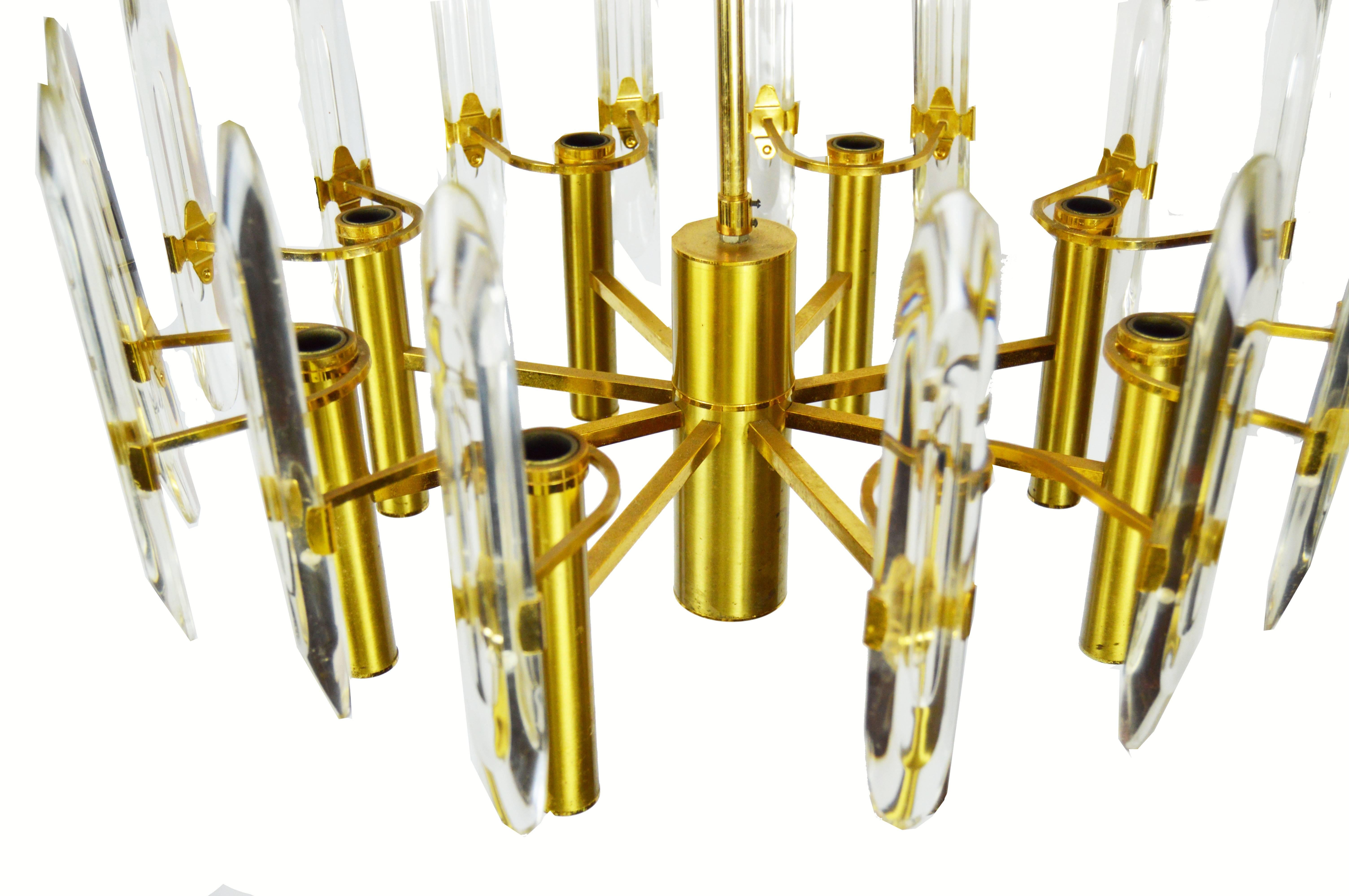 Mid-Century Modern Sciolari Eight-Light Chandelier For Sale