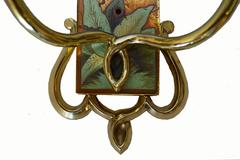 Art Nouveau  Pair of Painted Sconces in the Style of Paul Jouve