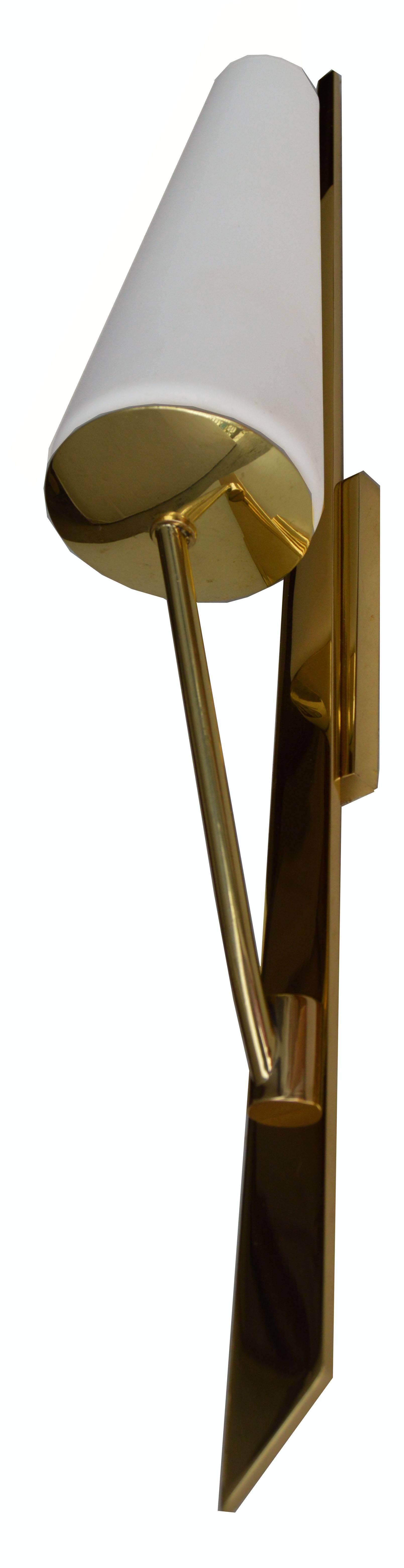 Mid-Century Modern Maison Arlus Brass Sconces For Sale