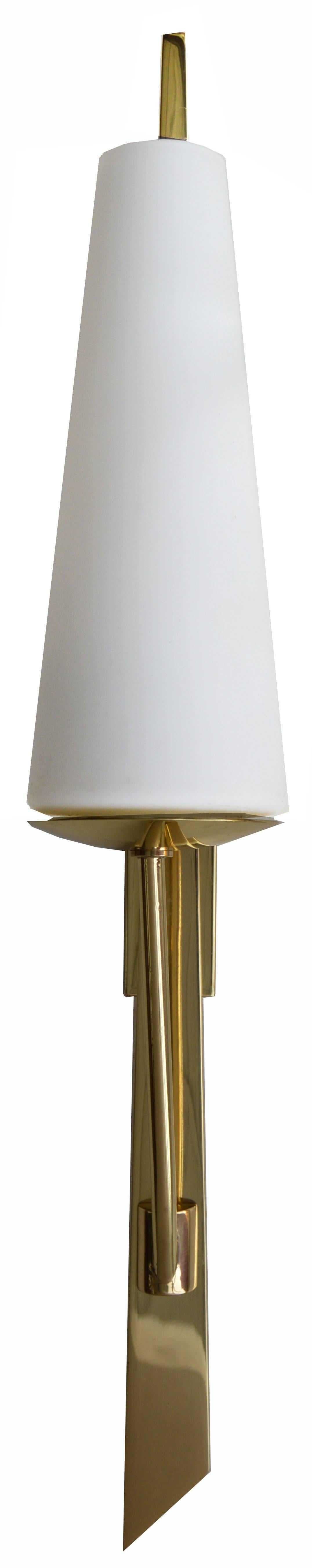 French Maison Arlus Brass Sconces For Sale