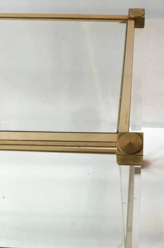 French Lucite and Brass Console by Pierre Vandel