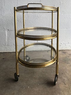 Maison Baguès Oval Three-Tier Bar Cart