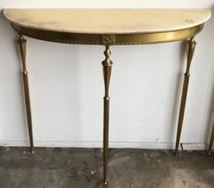 Italian Brass and Marble Console