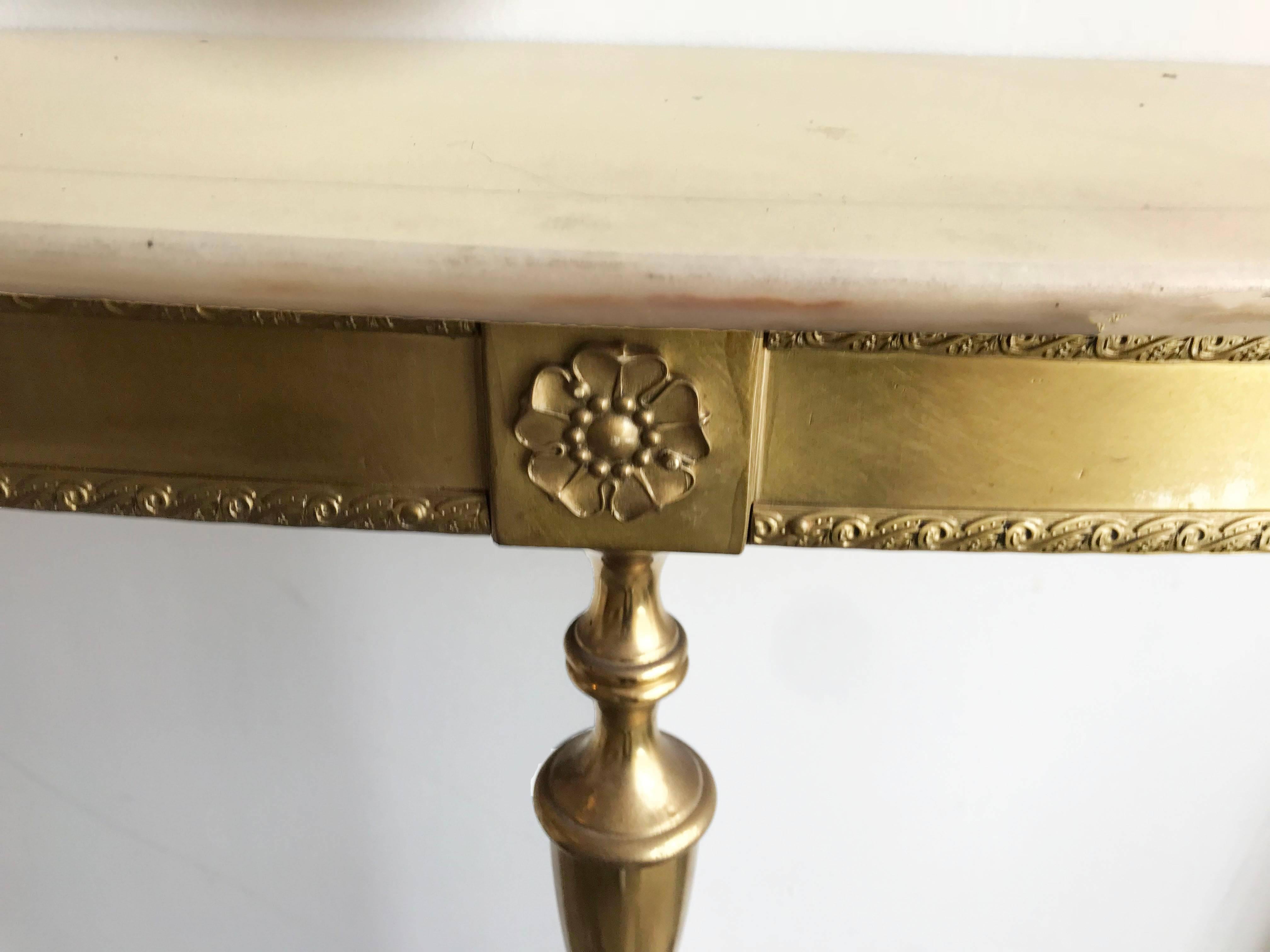 Italian Brass and Marble Console In Excellent Condition For Sale In Miami, FL