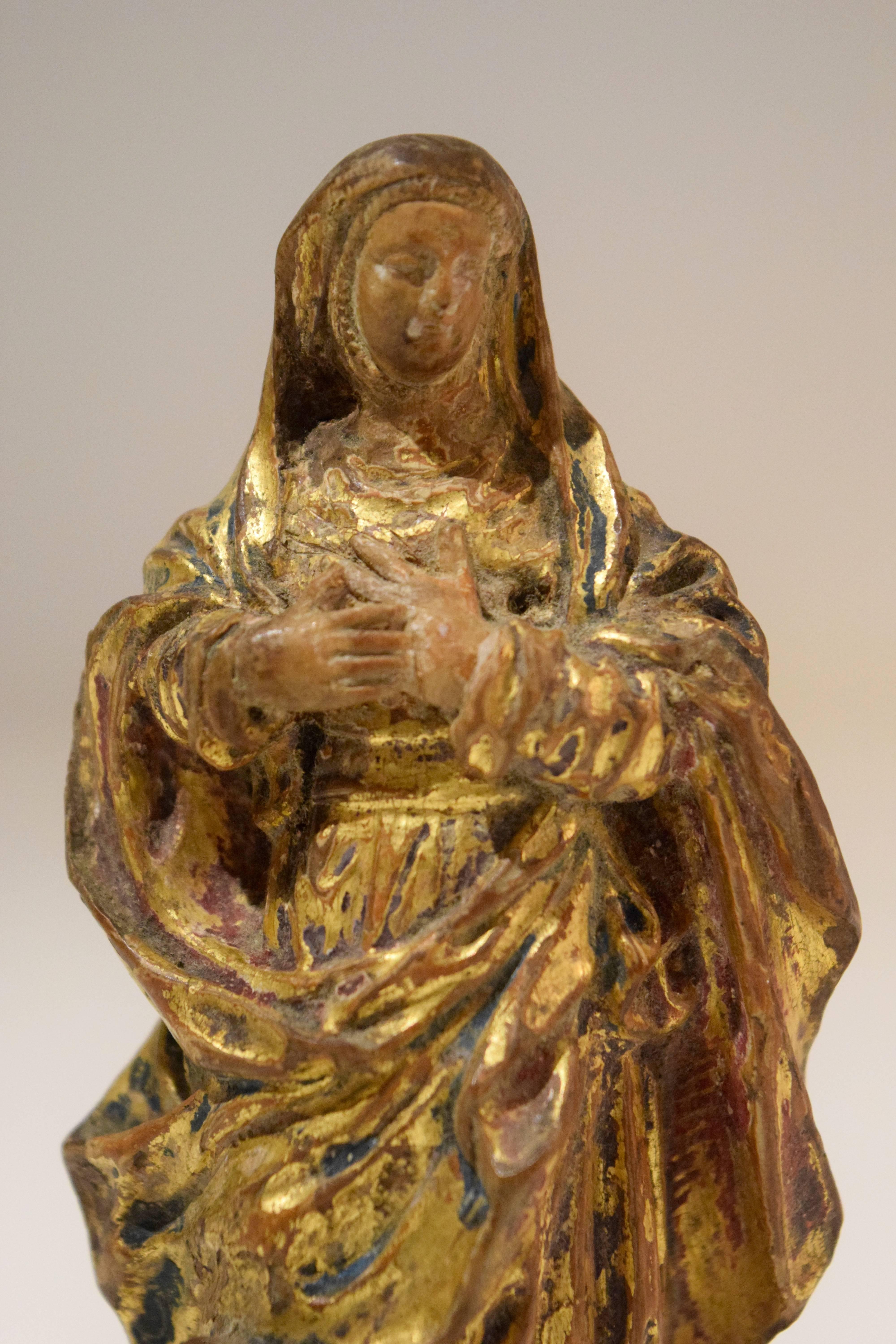 Dutch Early 18th-Century Devotional Sculpture of the Virgin