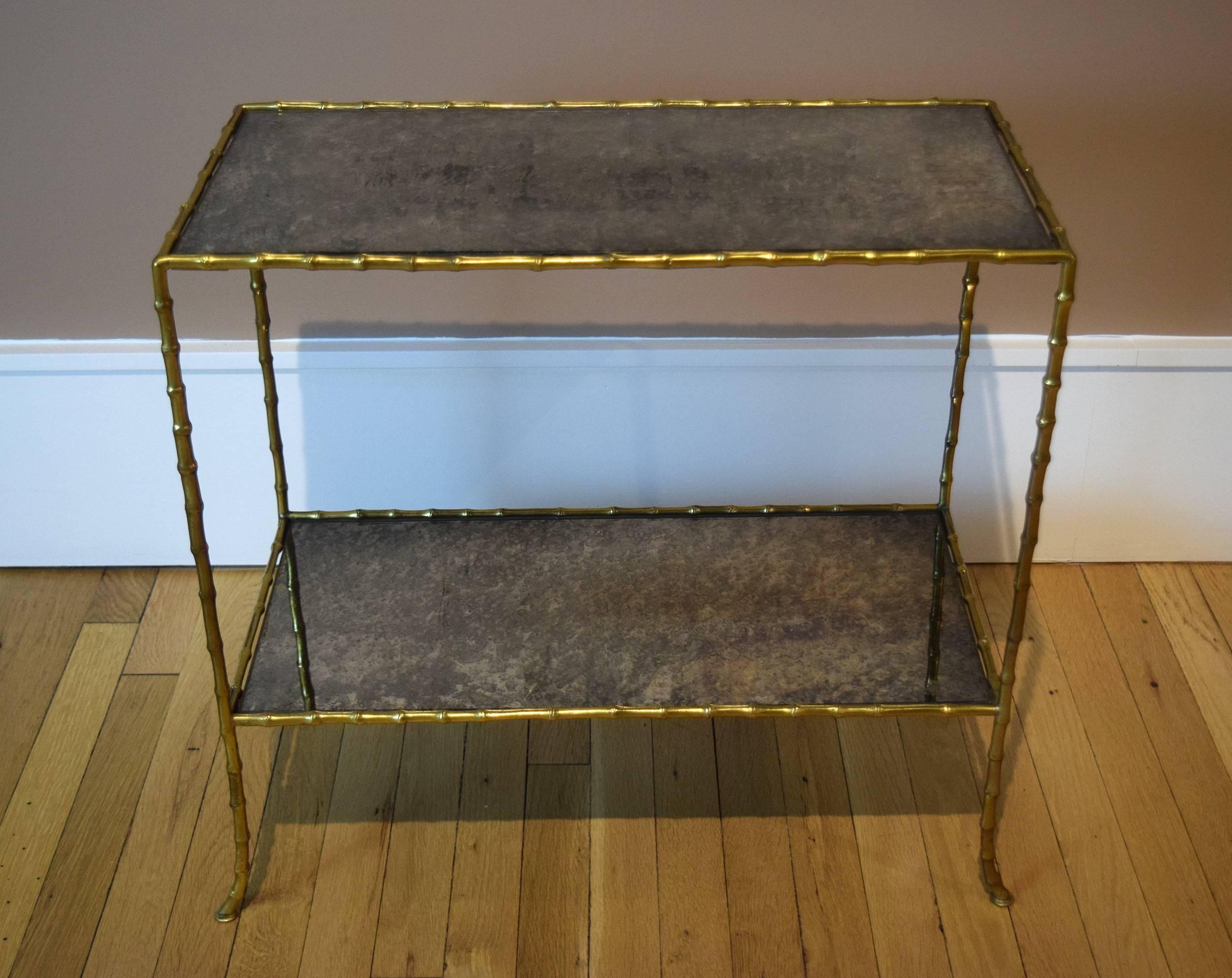French Mirrored Side Table by Baguès