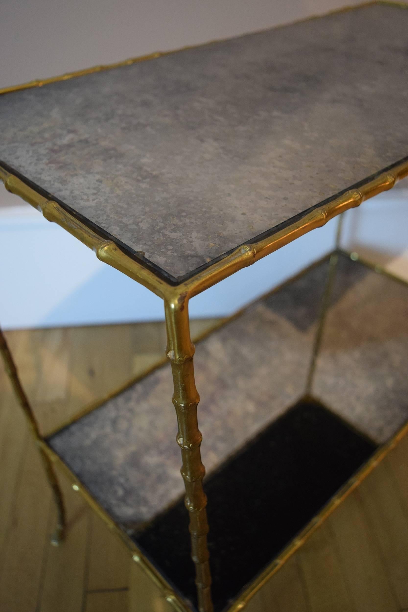 Mid-20th Century Mirrored Side Table by Baguès