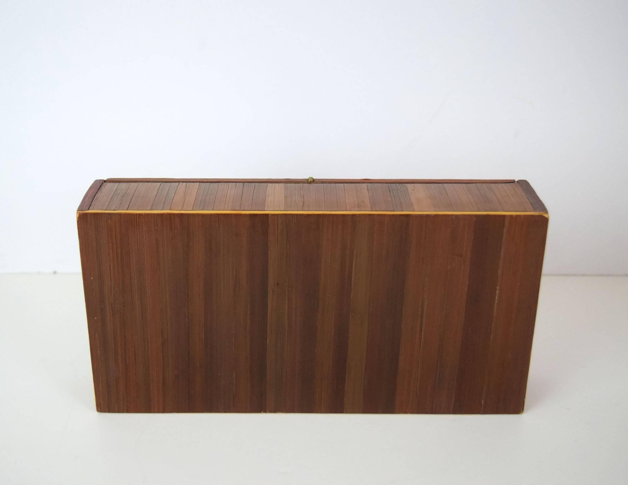 Mid-20th Century French 1930s Large Straw Marquetry Box