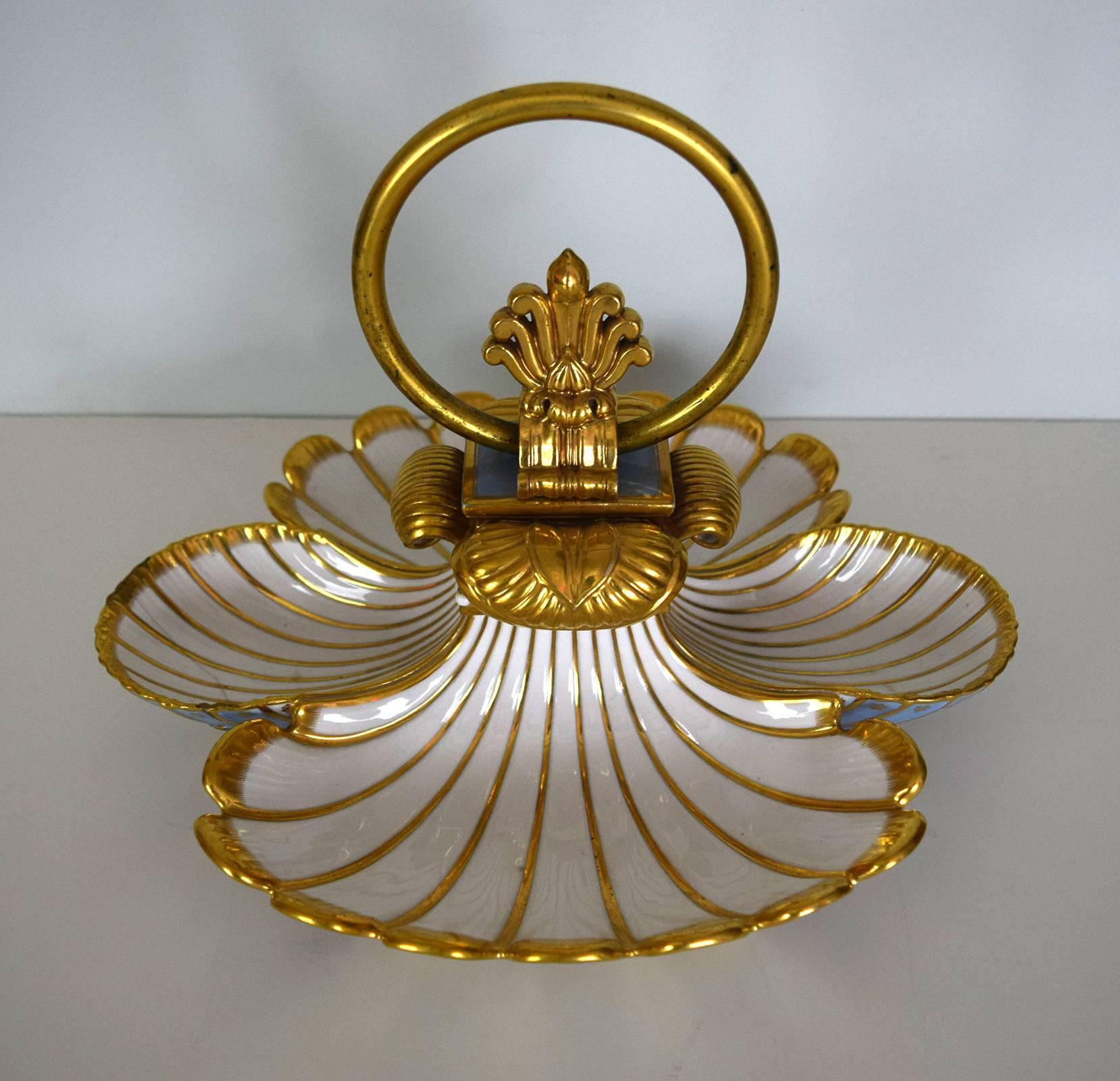 Louis Philippe Magnificent Large Ormolu-Mounted Sèvres Porcelain Dish