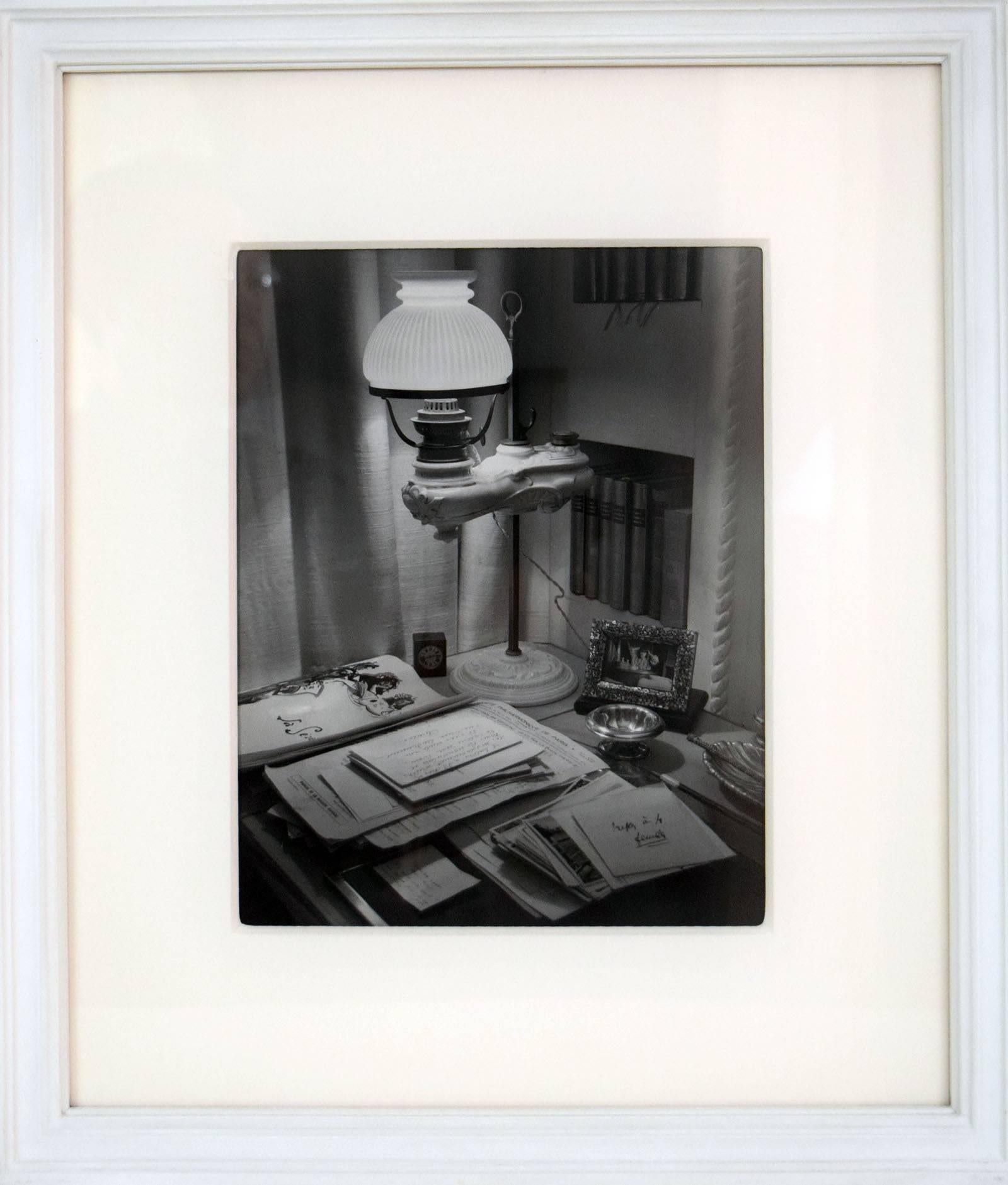 Marie-Blanche de Polignac, wife of Count Jean de Polignac, was the only child of the great couturiere Jeanne Lanvin, and a talented musician in her own right. This photograph shows her desk heaped with correspondence, an antique white porcelain
