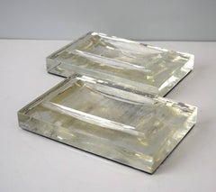 Pair of Large Glass Steuben Ashtrays