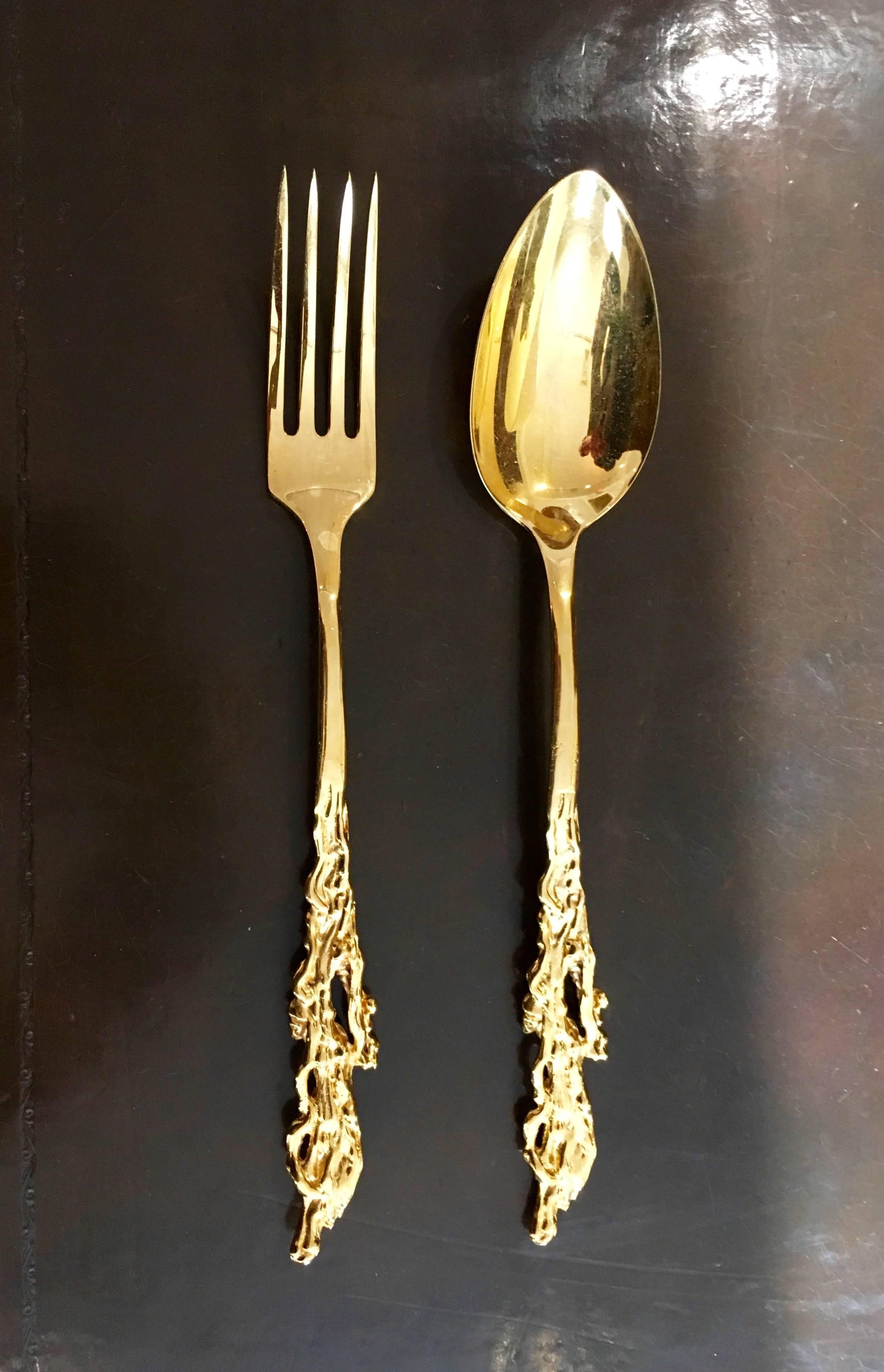 Modern Gabriella Crespi's Gilded Cutlery