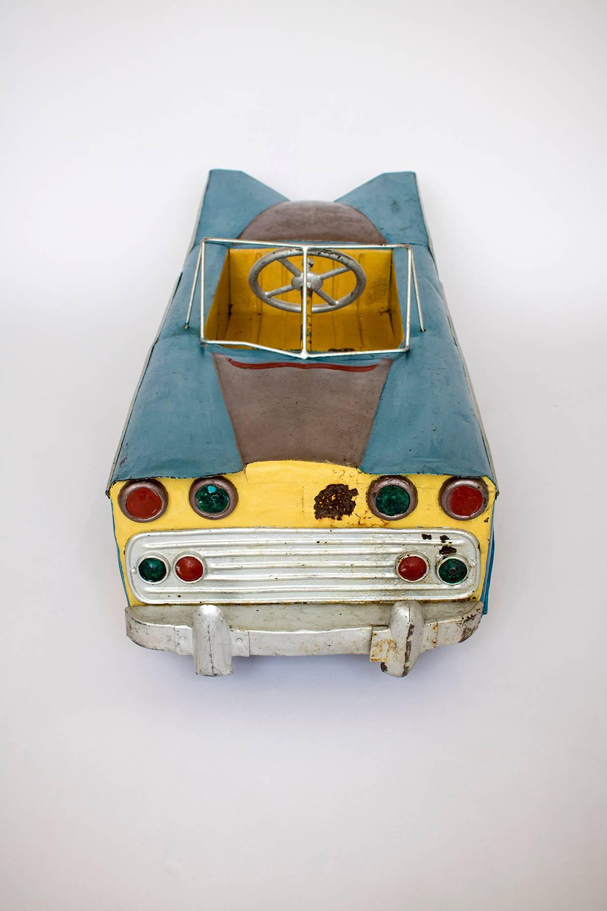 Unusual Burmese Painted Model Pedal Car, circa 1950s -1960s Childs Toy For Sale 1