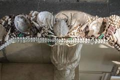 Mid-Century Vintage Octagonal Shell Encrusted Mirror by Anthony Redmile