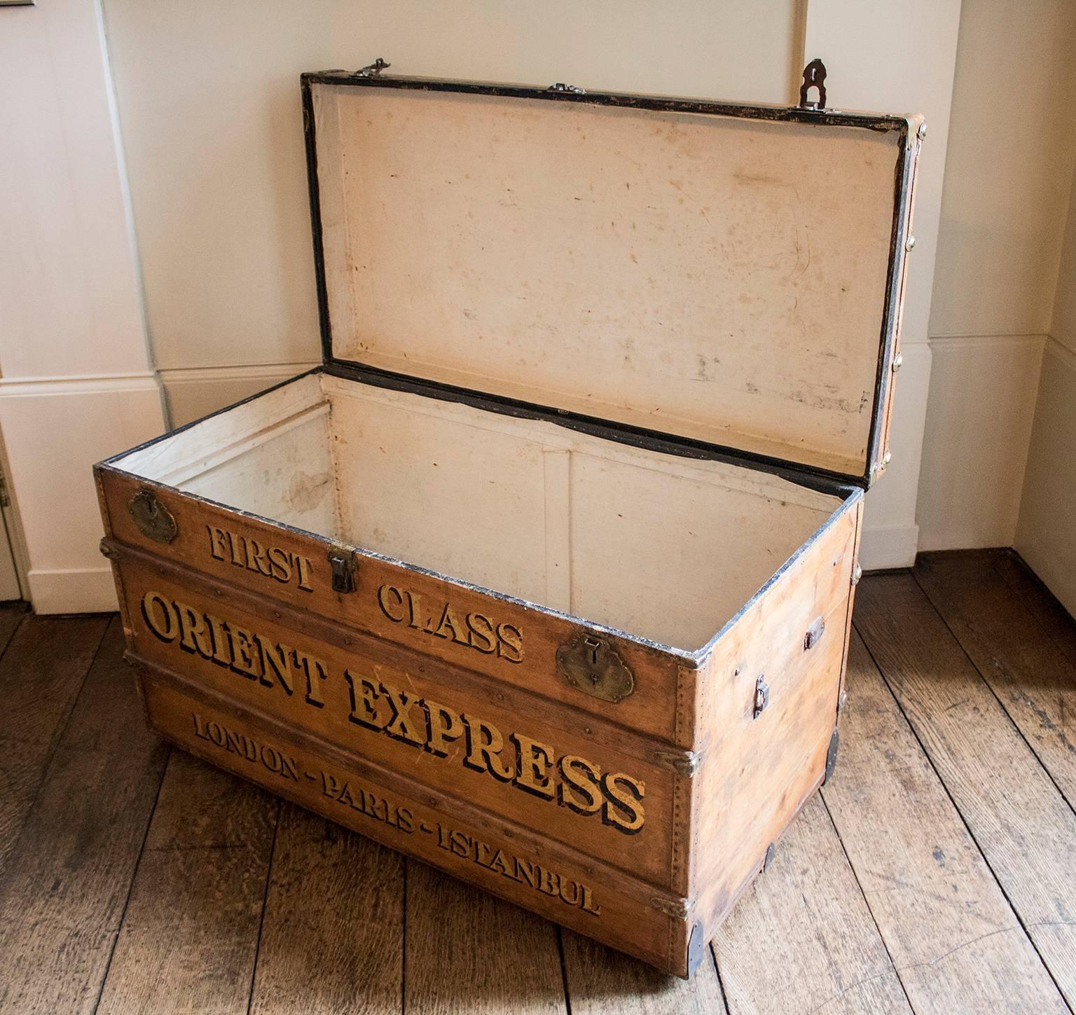Early 20th Century Steamer Trunk Orient Express 2