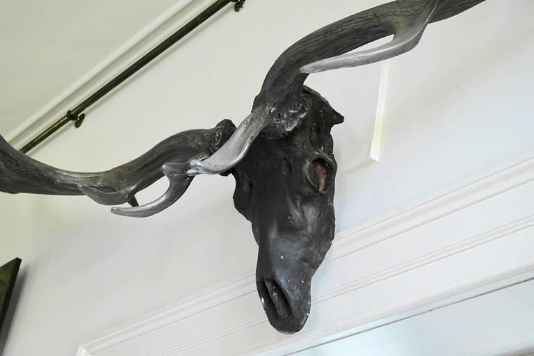 Monumental Bronze Finish Irish Elk Antlers Trophy at 1stDibs