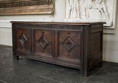 18th Century English Oak Coffer Blanket Box