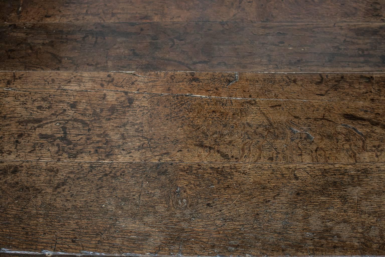 18th Century English Oak Coffer Blanket Box 1