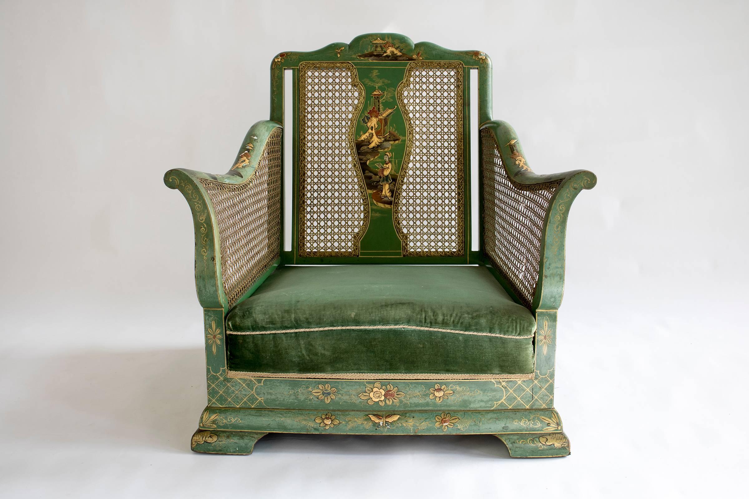 Early 20th Century Chinoiserie Bergère Suite In Good Condition In Oxfordshire, GB
