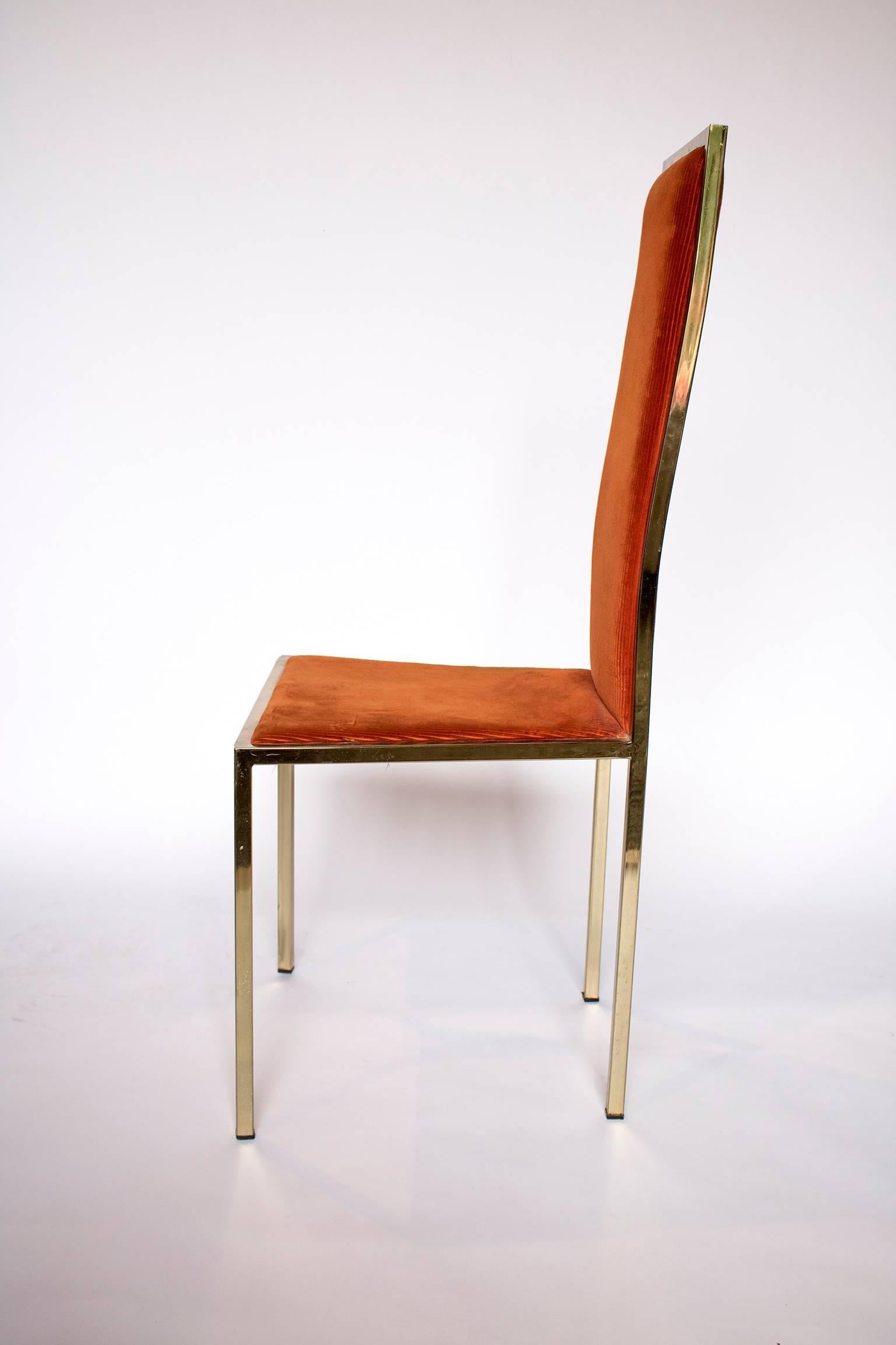 Midcentury Hollywood Regency Brass Dining Chairs In Good Condition In Oxfordshire, GB