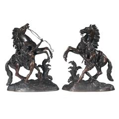 French Bronze Marley Horses, Pair