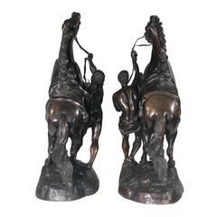 French Bronze Marley Horses, Pair